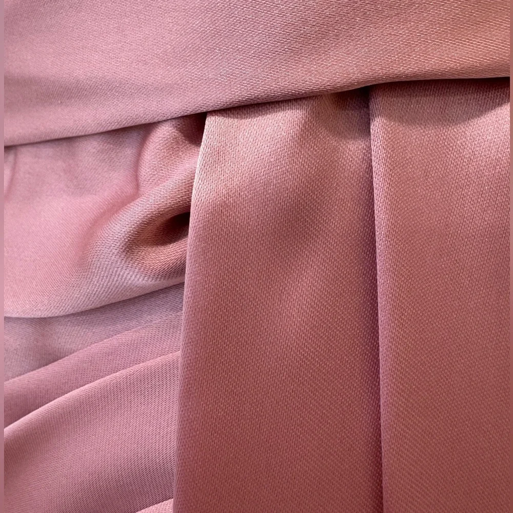 Zuhair Murad Asymmetric Draped Satin Gown Pink Maxi Dress